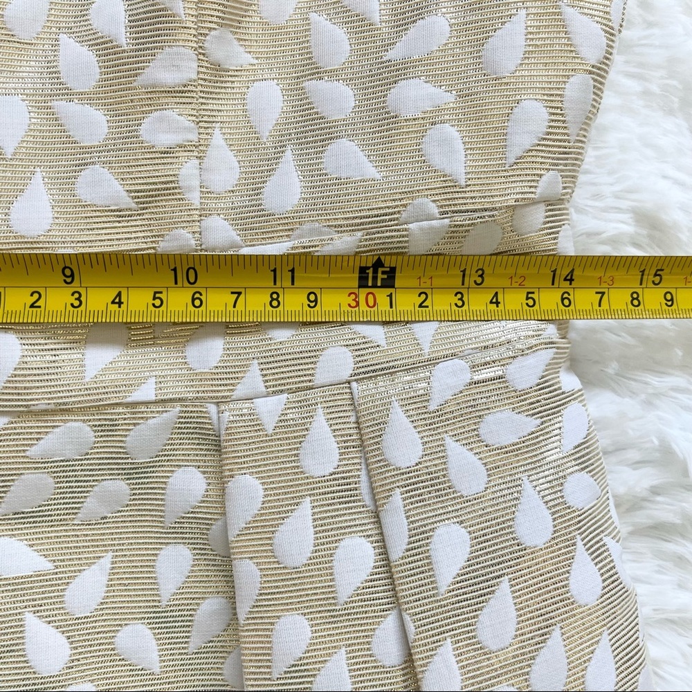 SHOSHANNA GOLD/WHITE TEAR DROP DRESS SIZE SMALL FEMININE PRETTY DATE COCKTAIL - Picture 8 of 11